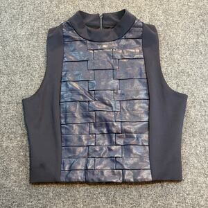 Alberto Makali Navy Blue Sleeveless Top Vest Womens Large New York Designer